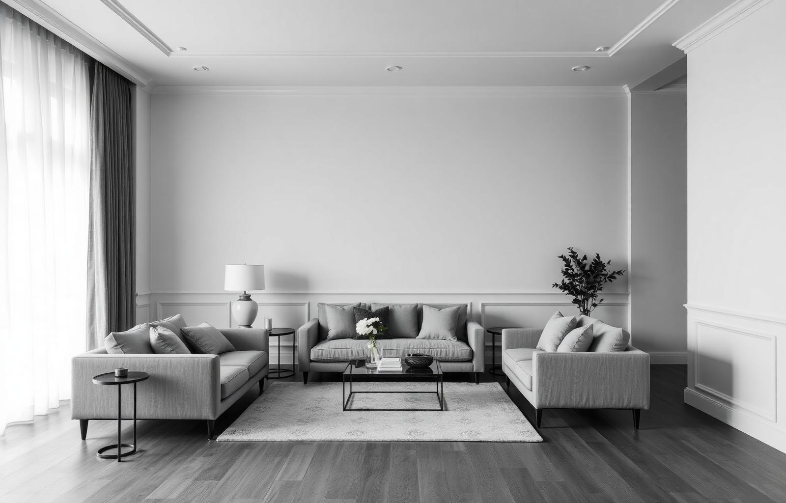 Elegant serviced apartment living room interior